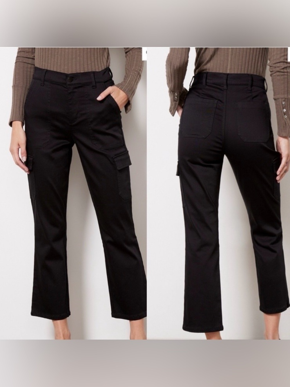 EVEREVE Larissa Cropped
Cargo Pants Women's Size 26
Black Casual Stretch